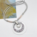 Trendy disc blank simple stainless steel and transparent  acrylic necklace pendant custom